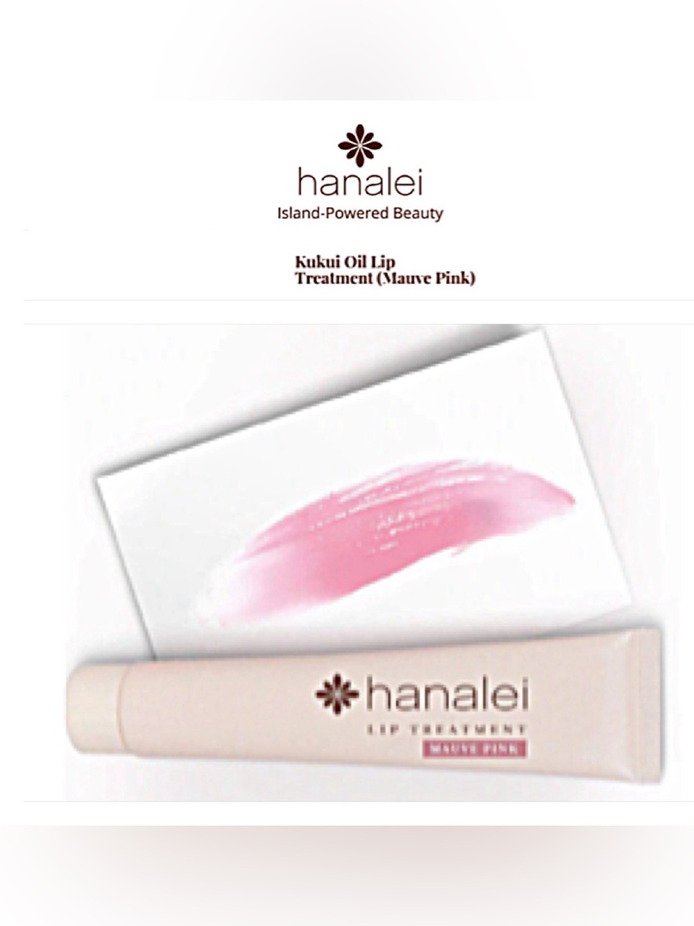 NIB 🌺 Hawaiian Oil Lip Treatment Hanalei MAUVE PINK Kukui Oil Lip Repair SEALED